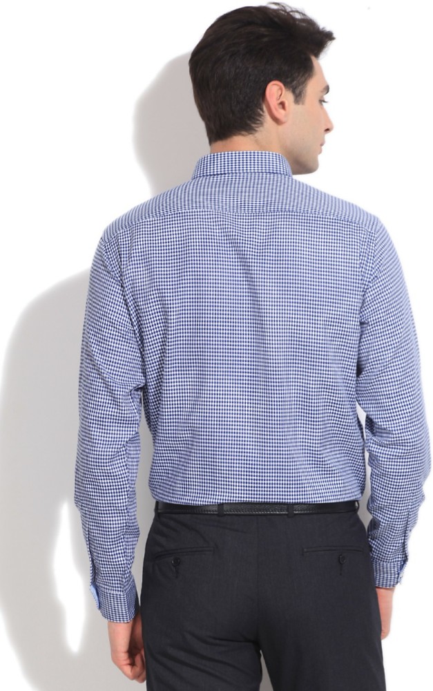 Geoffrey Beene Men Checkered Casual White, Blue Shirt - Buy BLUE