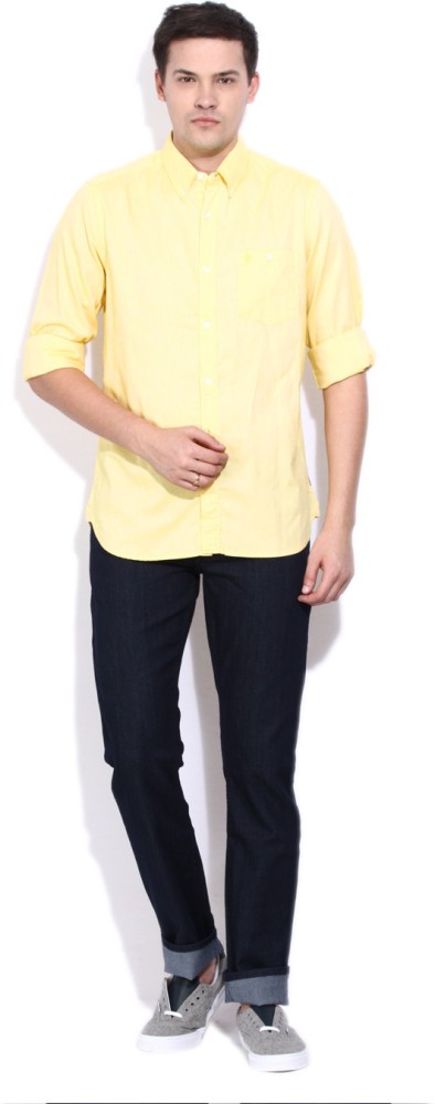 French Connection Men Solid Casual Yellow Shirt Buy LEMON BON BON French Connection Men Solid Casual Yellow Shirt Online at Best Prices in India Flipkart