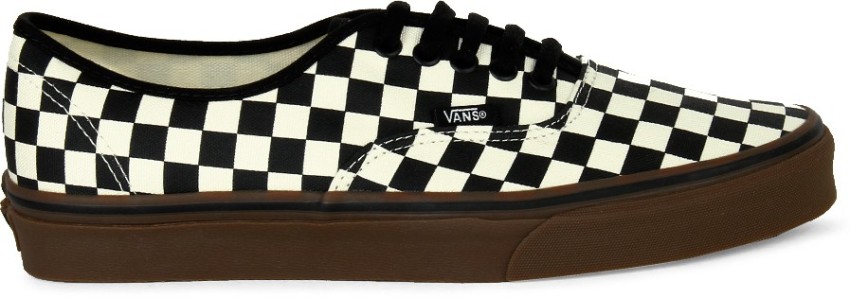 Vans authentic checkerboard plimsolls in outlet black