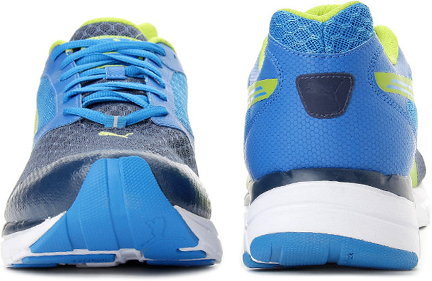 Blue and on sale lime green pumas