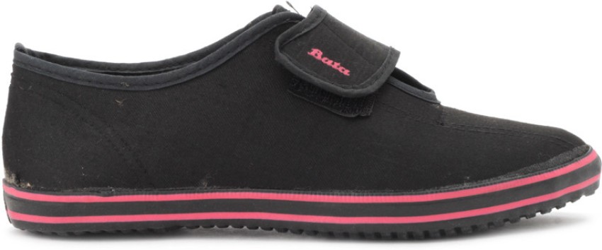 Black canvas shop velcro shoes