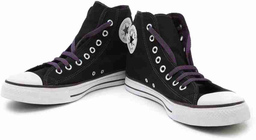 Black converse with purple clearance laces
