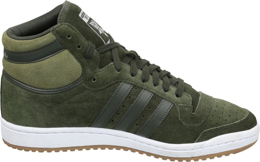 Olive green sales high top adidas