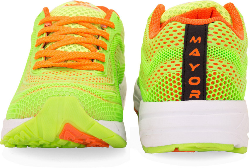MAYOR Wave Rider Running Shoes For Men Buy Lime Green Orange Color MAYOR Wave Rider Running Shoes For Men Online at Best Price Shop Online for Footwears in India Flipkart