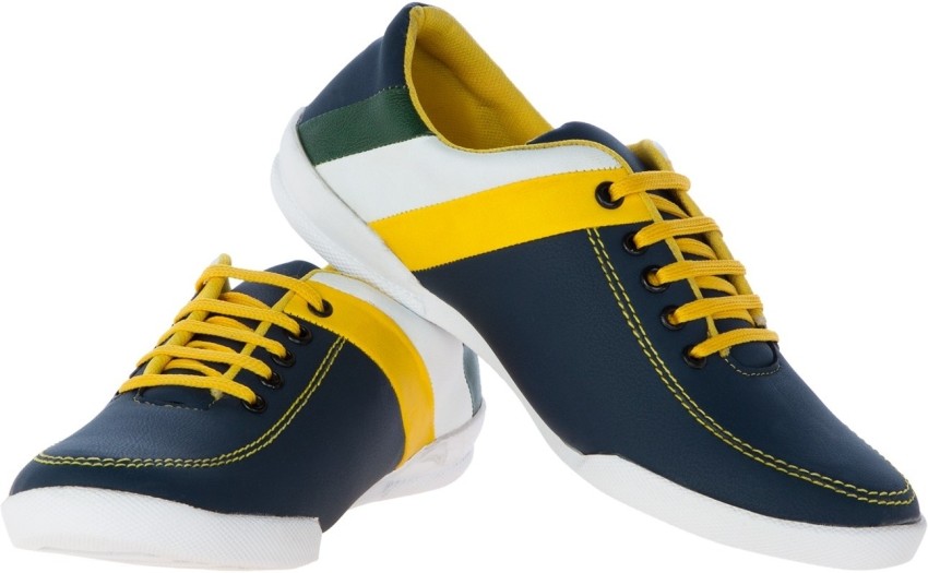 Shoes with shop yellow stripes