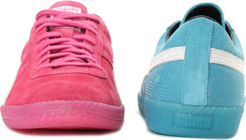 Puma blue best sale and pink shoes