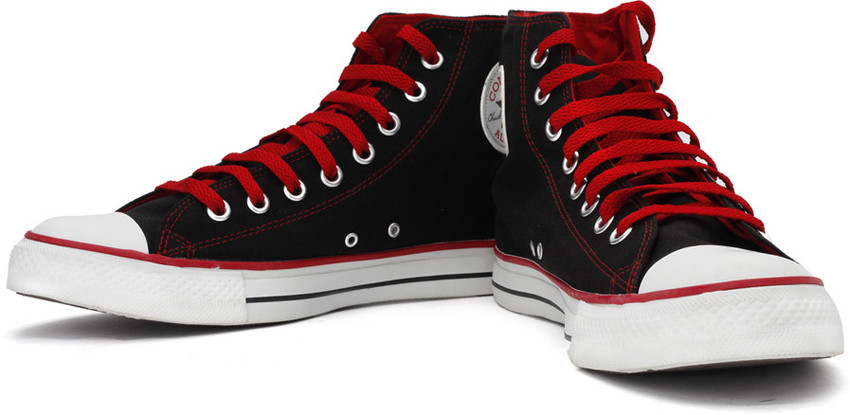 Mens black and red converse sales