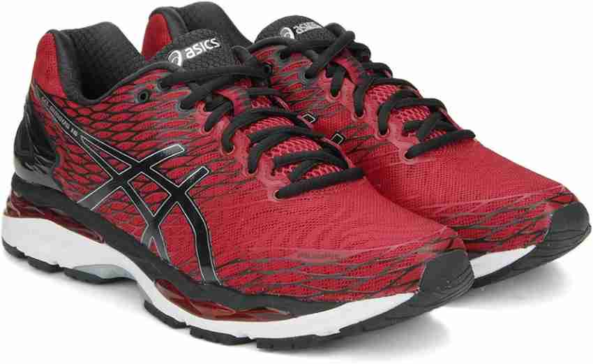 Asics red and deals black shoes