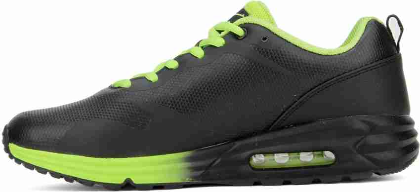 Black and lime green sneakers top