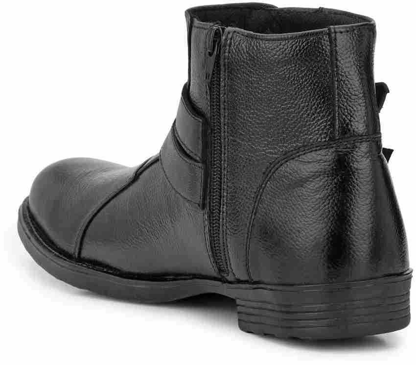 Mactree men's black leather boots best sale