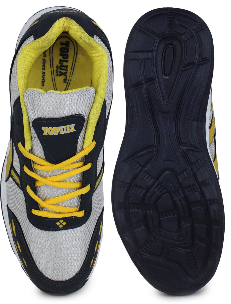 Toplux Grey Yellow Men Sports Running Shoes For Men Buy Grey