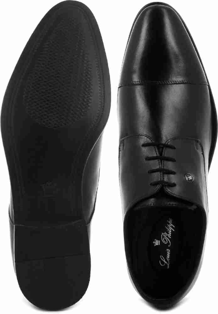 Louis Philippe Men's Black Derby Shoes