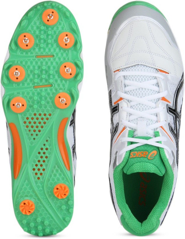 Asics GEL GULLY 5 Men Cricket Shoes For Men Buy WHITE BLACK GREEN Color Asics GEL GULLY 5 Men Cricket Shoes For Men Online at Best Price Shop Online for Footwears in India