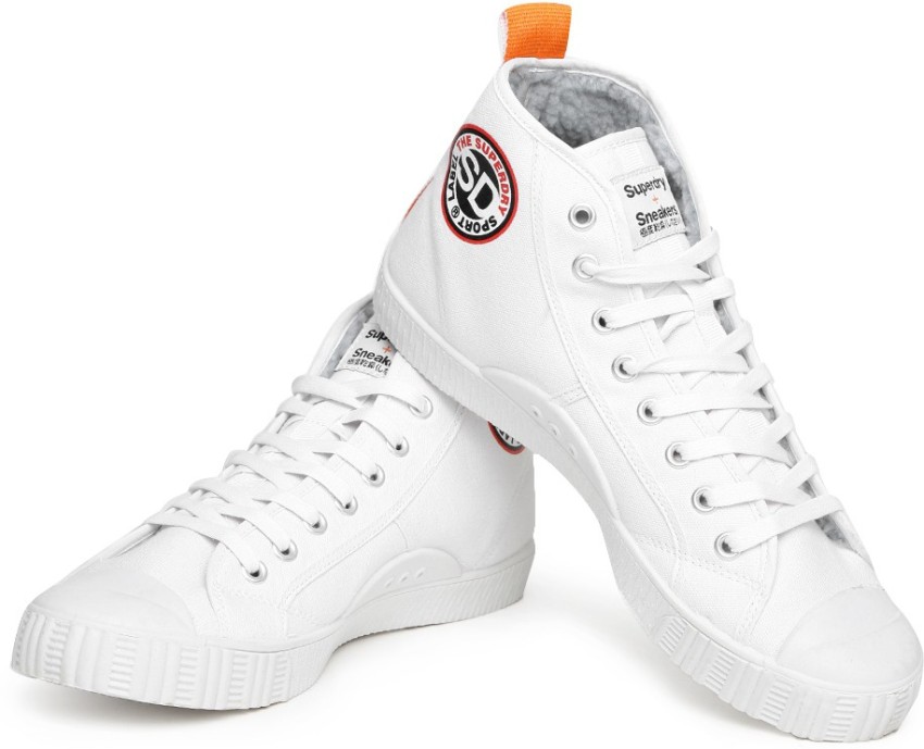 Superdry white shop canvas shoes