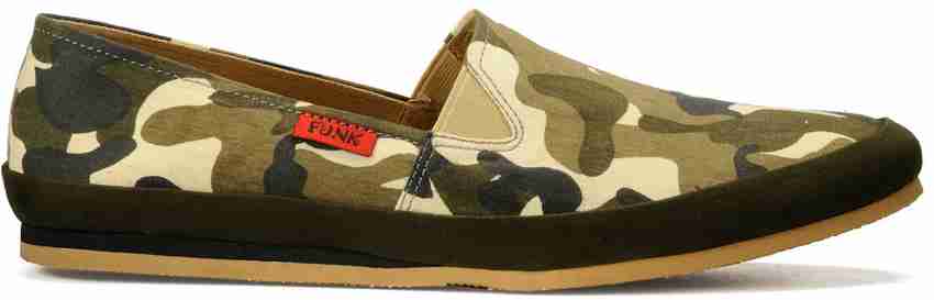 Funk Oben Loafers For Men Buy Army Print Color Funk Oben Loafers