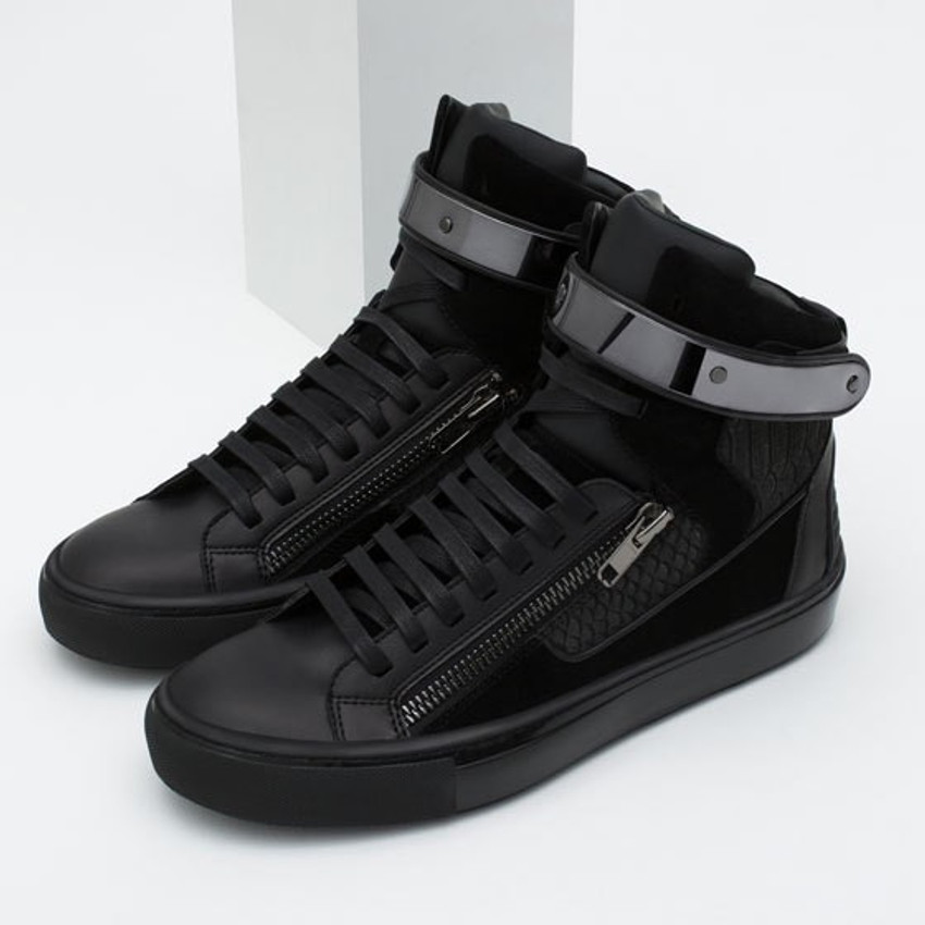 zara black high top sneakers