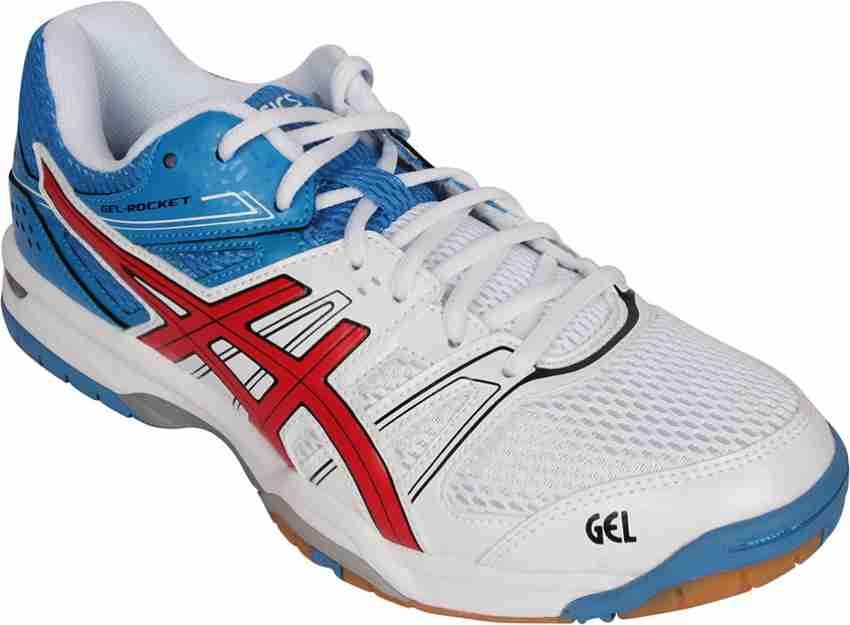 Asics Gel Rocket 7 Men Multi Court Shoes For Men Buy White Red Blue Color Asics Gel Rocket 7 Men Multi Court Shoes For Men Online at Best Price Shop Online for Footwears in