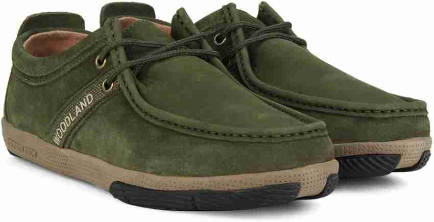 Woodland store green sneakers