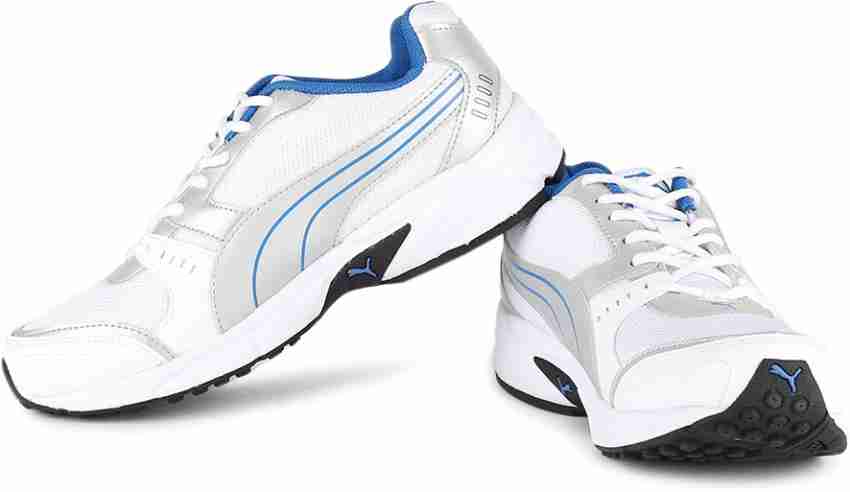 Puma argus white 2025 and green running shoes