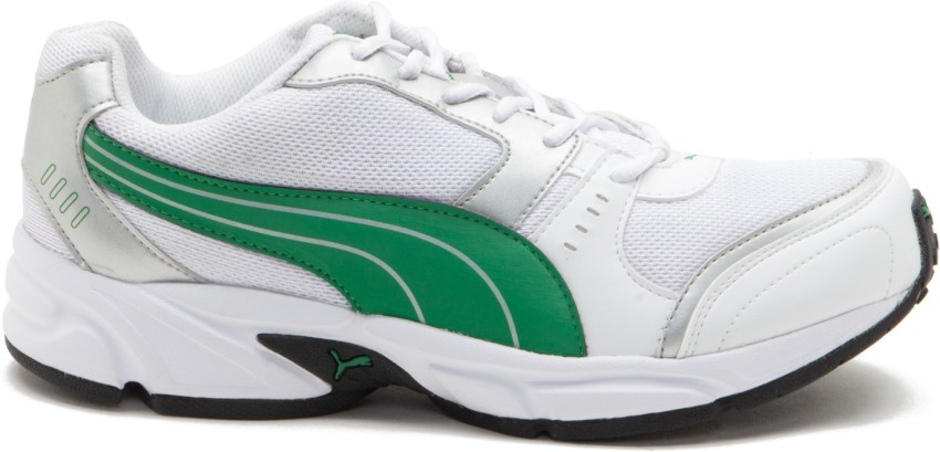 Puma argus white 2025 and green running shoes