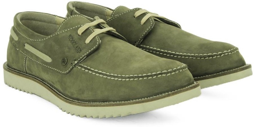 Mens green store boat shoes