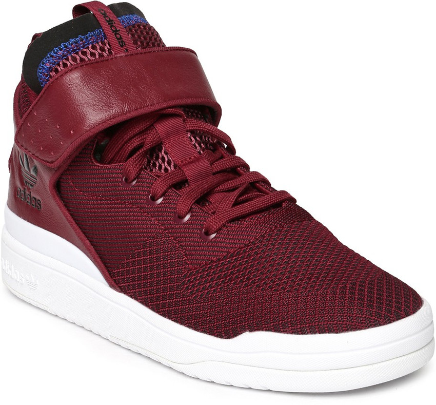 maroon high top adidas