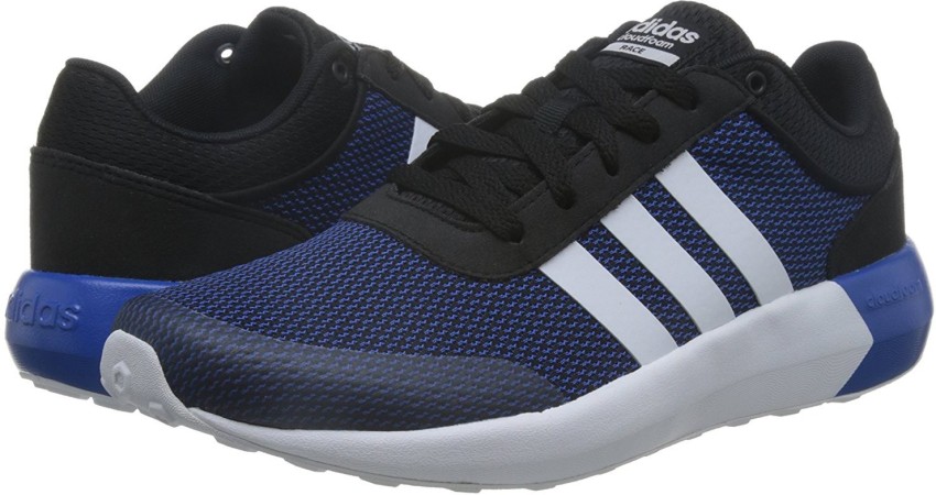 ADIDAS NEO CLOUDFOAM RACE Sneakers For Men Buy CBLACK FTWWHT BLUE Color ADIDAS NEO CLOUDFOAM RACE Sneakers For Men Online at Best Price Shop Online for Footwears in India Flipkart