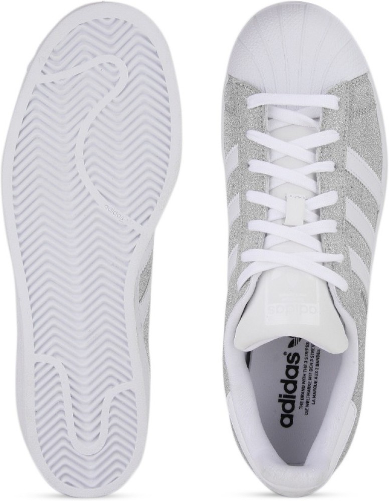 Adidas superstar glitter on sale silver size 4