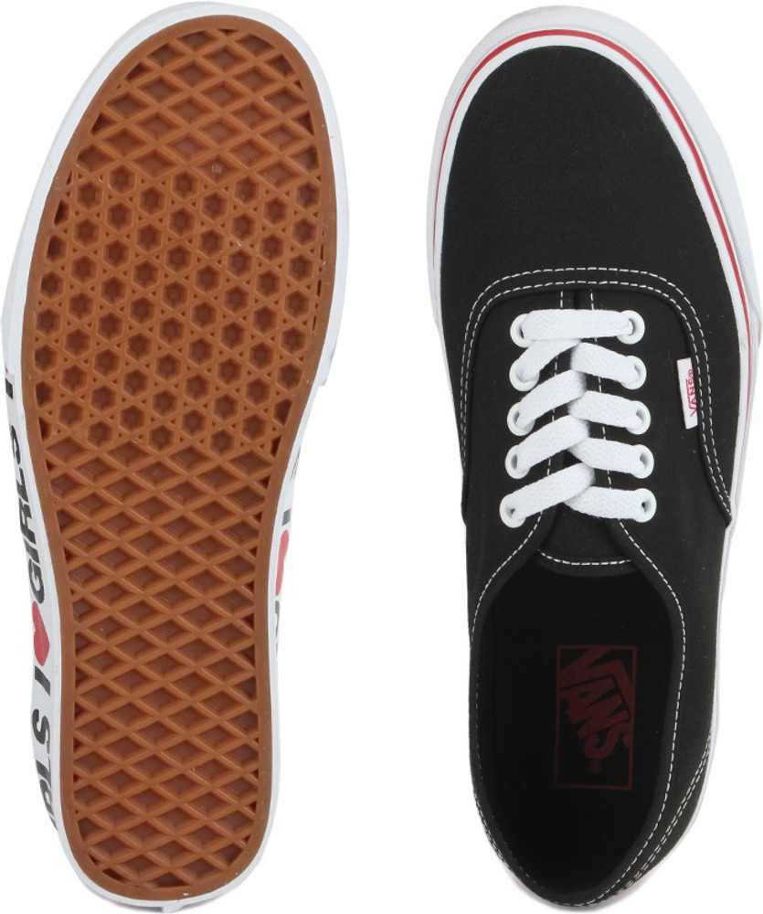Vans for girls top black and red