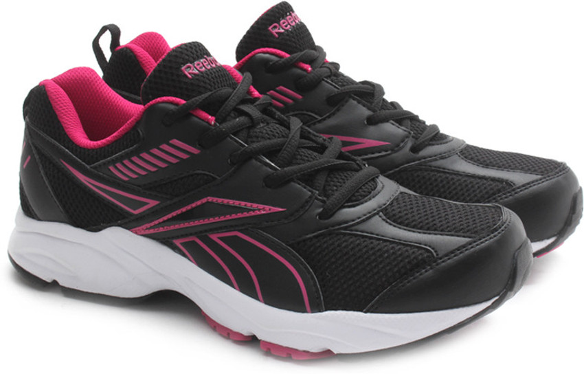 Pink and black reebok sales