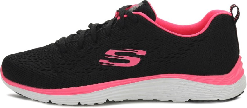 Skechers black & 2024 pink sports shoes