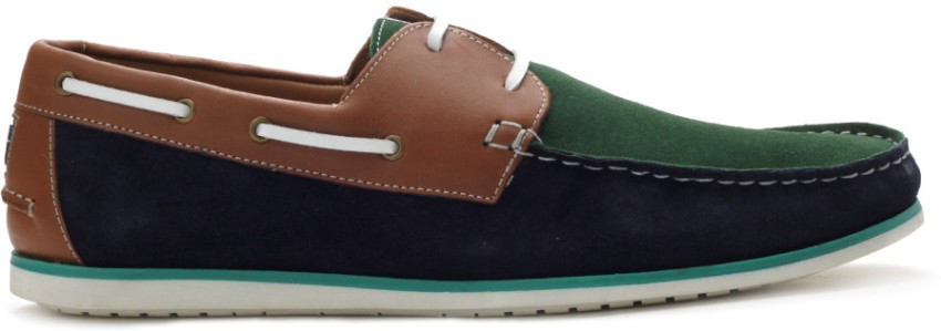 Mens green store boat shoes