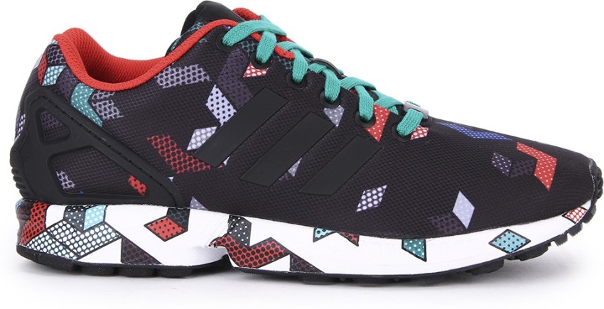 Adidas originals zx outlet flux - men's black/white/multicolor