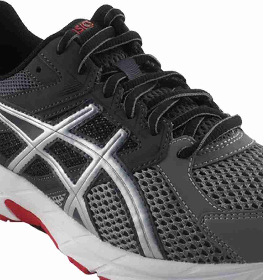 Asics GEL CONTEND 3 Running Shoes For Men Buy DARK GREY SILVER TRUE RED Color Asics GEL CONTEND 3 Running Shoes For Men Online at Best Price Shop Online for Footwears in India