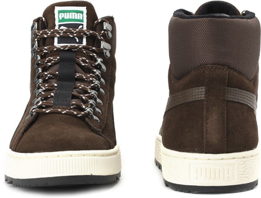PUMA Suede Mid Rugged ModHeritage Sneakers For Men Buy chestnut whisper white black Color PUMA Suede Mid Rugged ModHeritage Sneakers For Men Online at Best Price Shop Online for Footwears in India Fli...