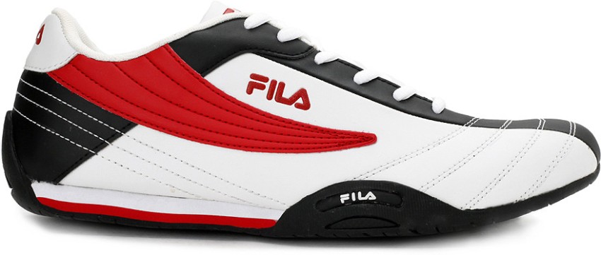 Fila red sale blue white shoes