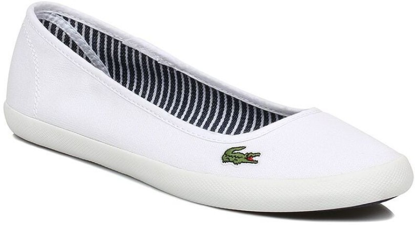 LACOSTE Womens White Canvas Flats Bellies For Women Buy Color LACOSTE Womens White Marthe Canvas Flats Bellies For Women Online at Best Price - Shop Online for Footwears in