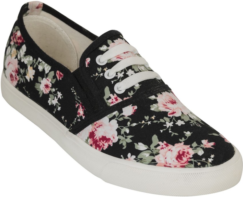 Floral print canvas outlet shoes