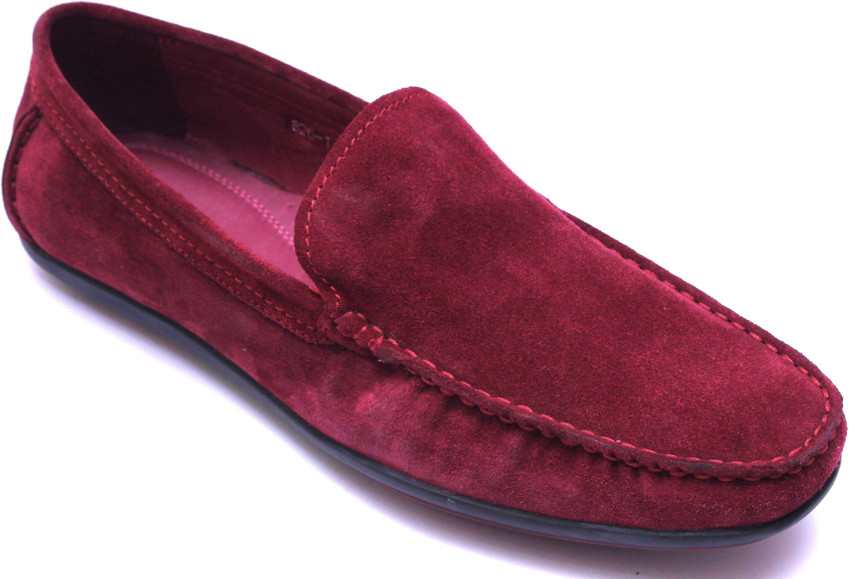 Maroon colour loafers store