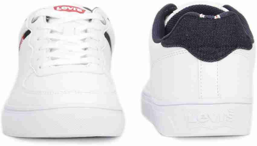 Levi's jeffrey store denim sneakers white