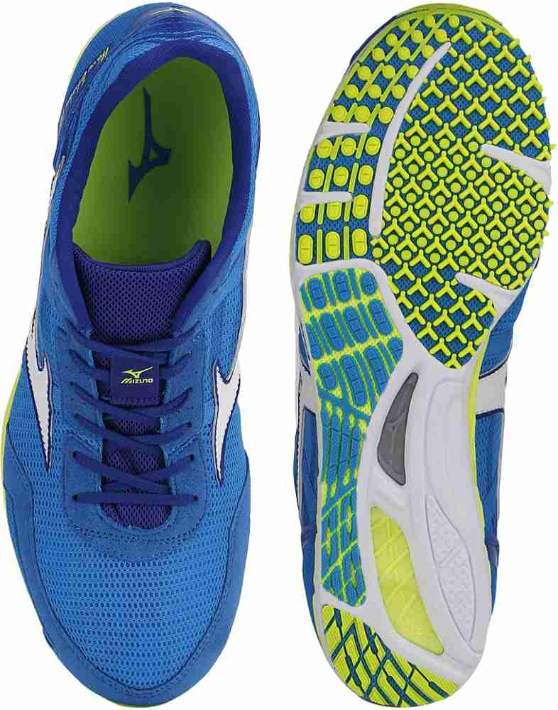 MIZUNO Wave Ekiden 10 Running Shoes For Men Buy Diva Blue White Safety Yellow Color MIZUNO Wave Ekiden 10 Running Shoes For Men Online at Best Price Shop Online for