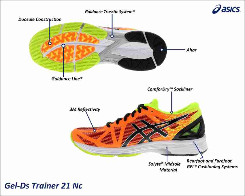 Asics Gel-Ds Trainer 21 Nc Men Running Shoes For Men - Buy Hot Orange, Yellow, Black Color Asics Gel-Ds Trainer 21 Nc Men Running Shoes For Men Online Best Price -