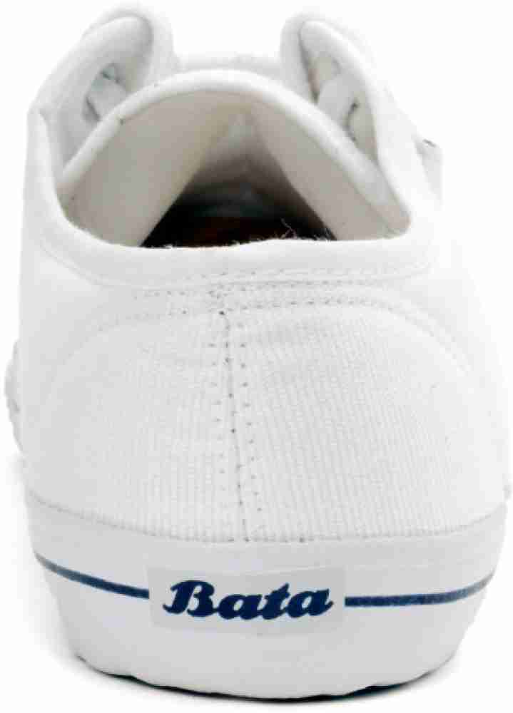 Bata Textile White Canvas Shoes - Conquerer