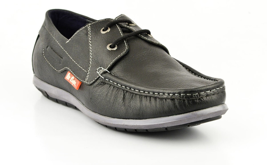 Lee cooper men's discount leather boat shoes