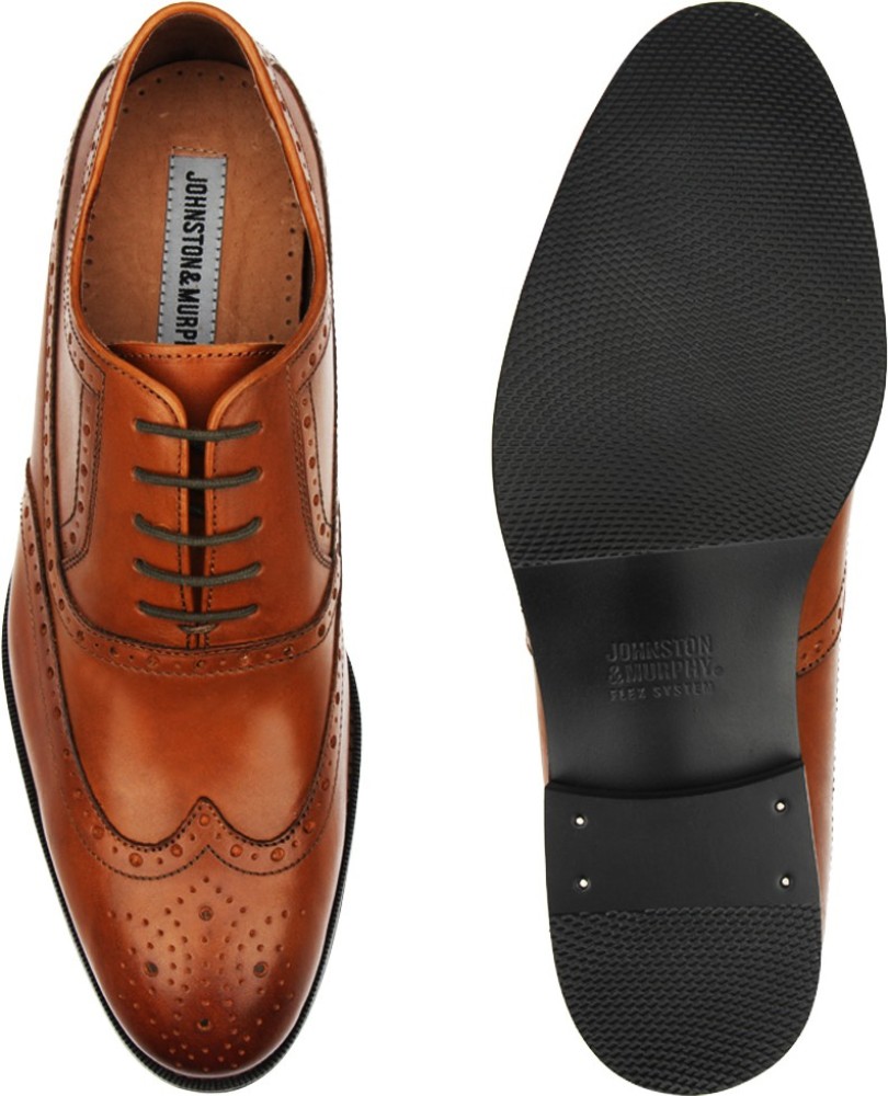 Johnston Murphy Tyndall Wingtip Lace Up Shoes For Men Buy Saddle Tan Color Johnston Murphy Tyndall Wingtip Lace Up Shoes For Men Online at Best Price Shop Online