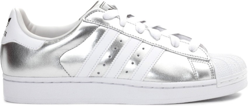 Adidas superstar 2 white 2025 silver