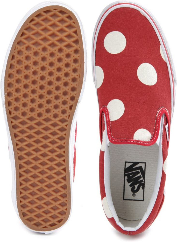 Red and white polka dot vans store