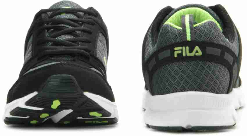 Fila black and green shoes best sale