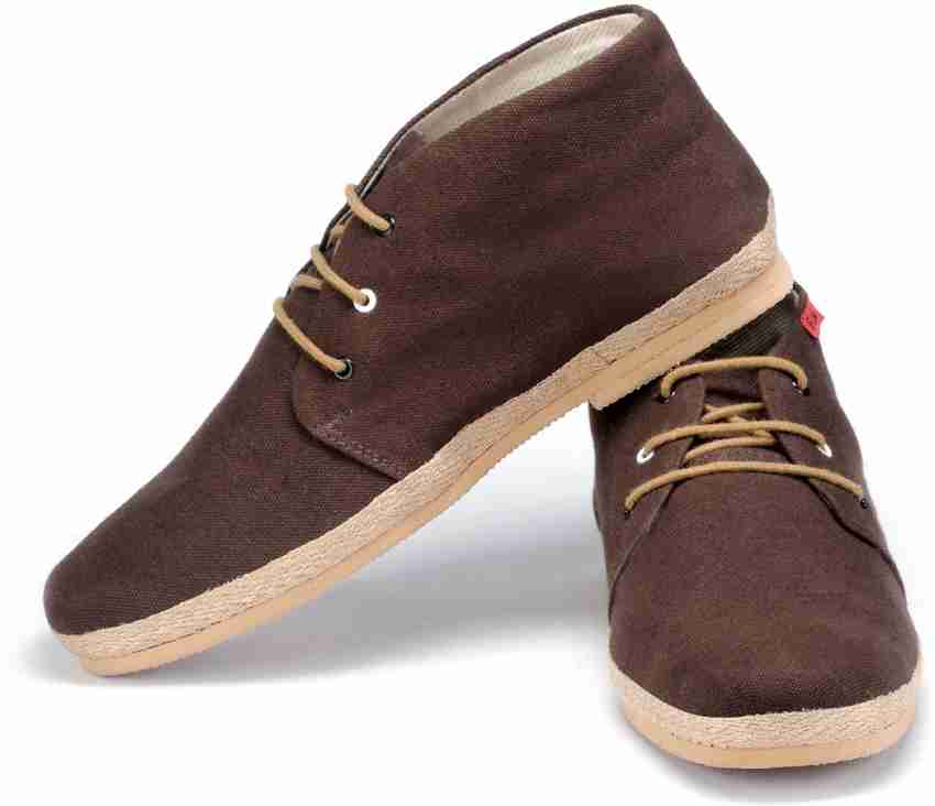 Funk Zozo Dark Brown Canvas Shoes For Men Buy Dark Brown Color