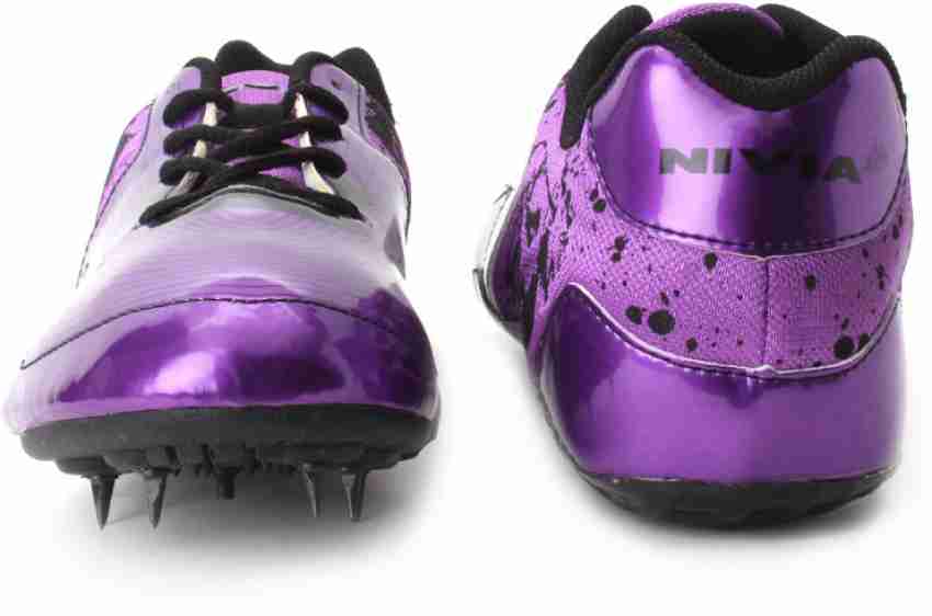 Purple store spike shoes